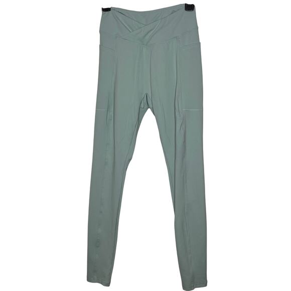 Bo+Tee Pants - Bo and Tee Crossover Front Scrunch Bootie Dusty Blue Leggings XS